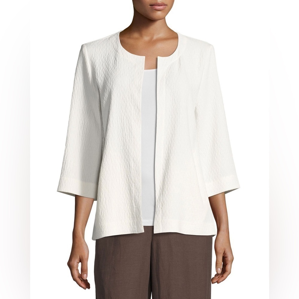 Eileen Fisher Double Weave Crinkled Jacket